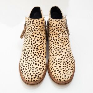 Western vibe animal print cow hair leather ankle bootie Dolce Vita 9